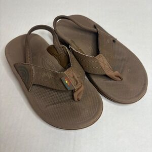 Rainbow Sandals Toddler Brown Flip Flops with Heel Strap Thong Sandals